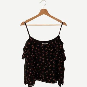 NWT BB Dakota Floral Summer Black Long Sleeve Top